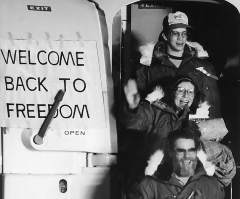 American hostages returning to the U.S. in 1981 after being released from Iran. (U.S. Air Force photo)