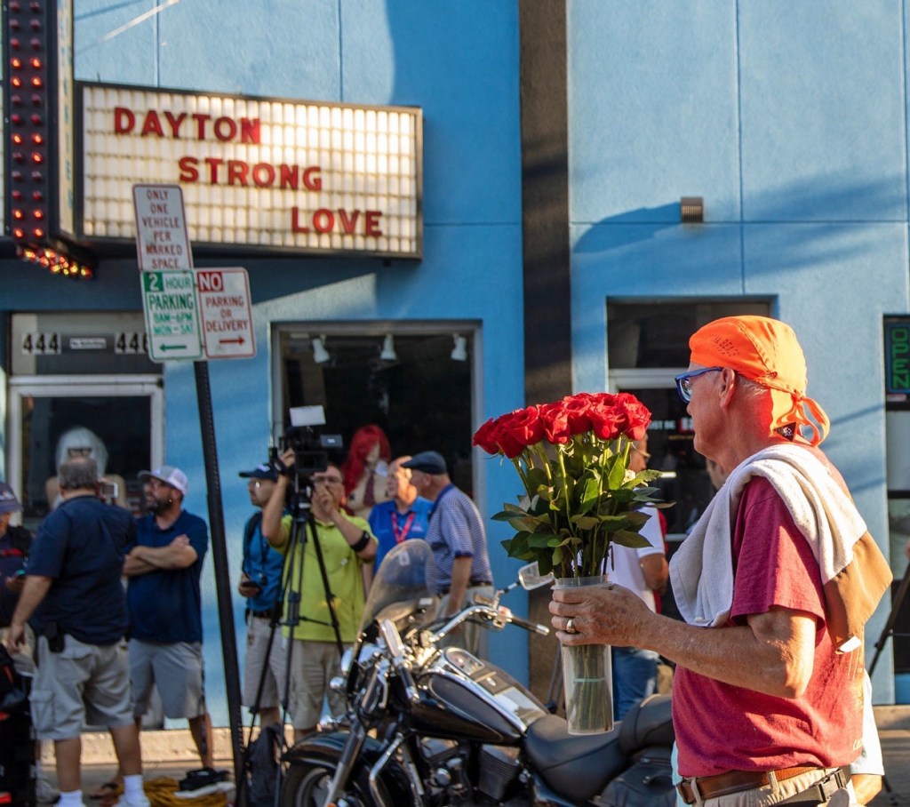 Photo of the Dayton mass shooting vigil in August 2019