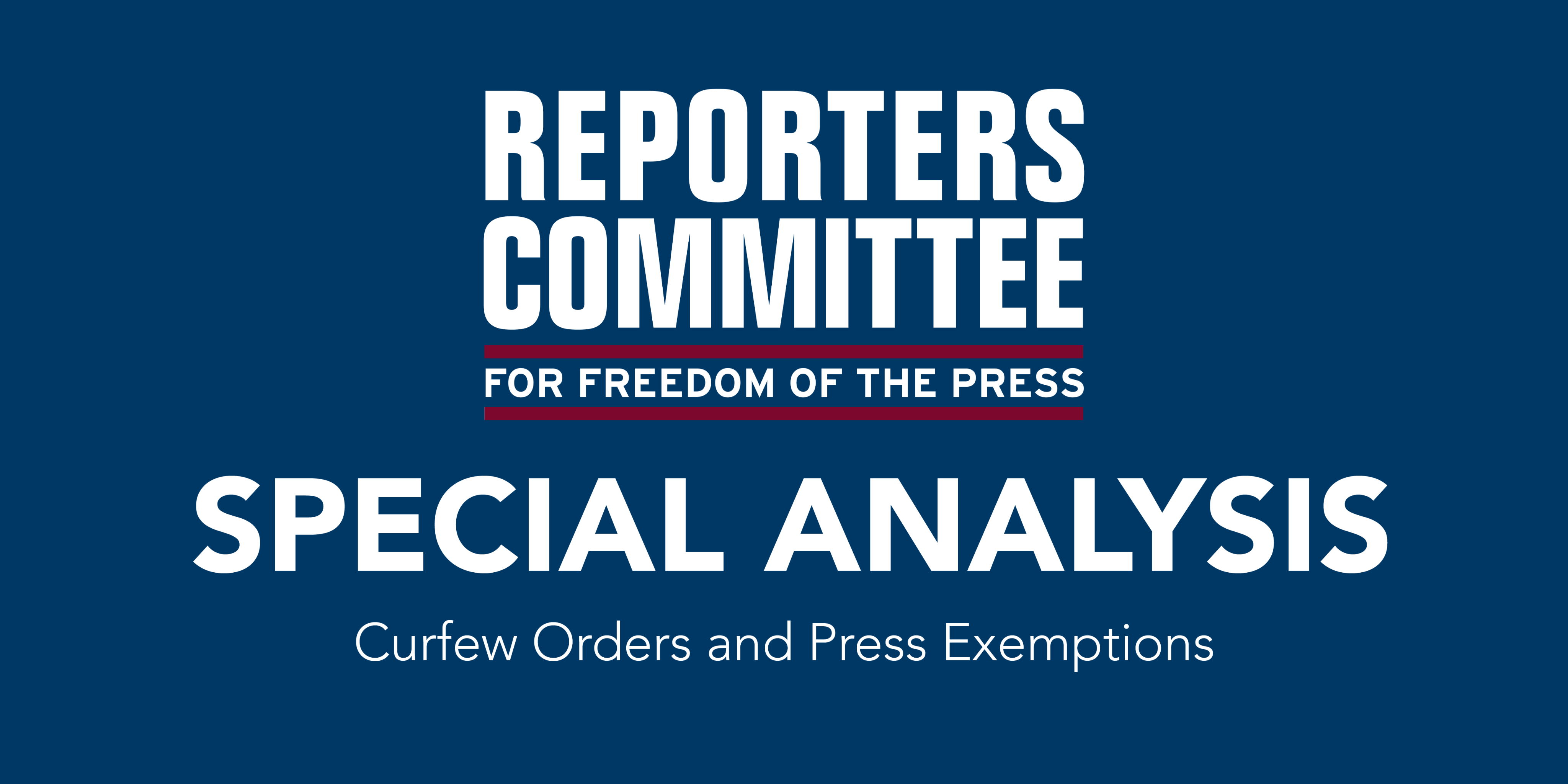 Special Analysis title card for curfew order analysis