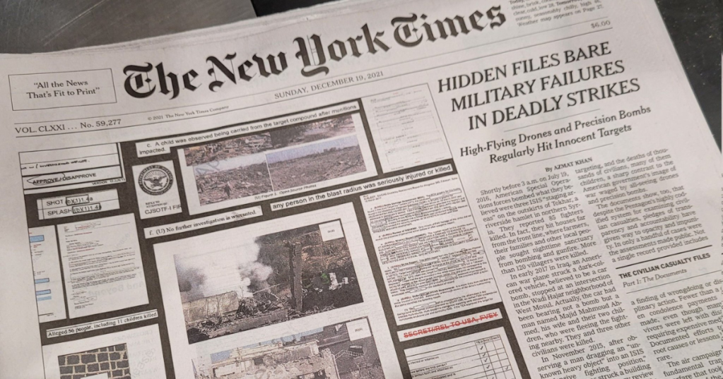 Photo of front page of NYT