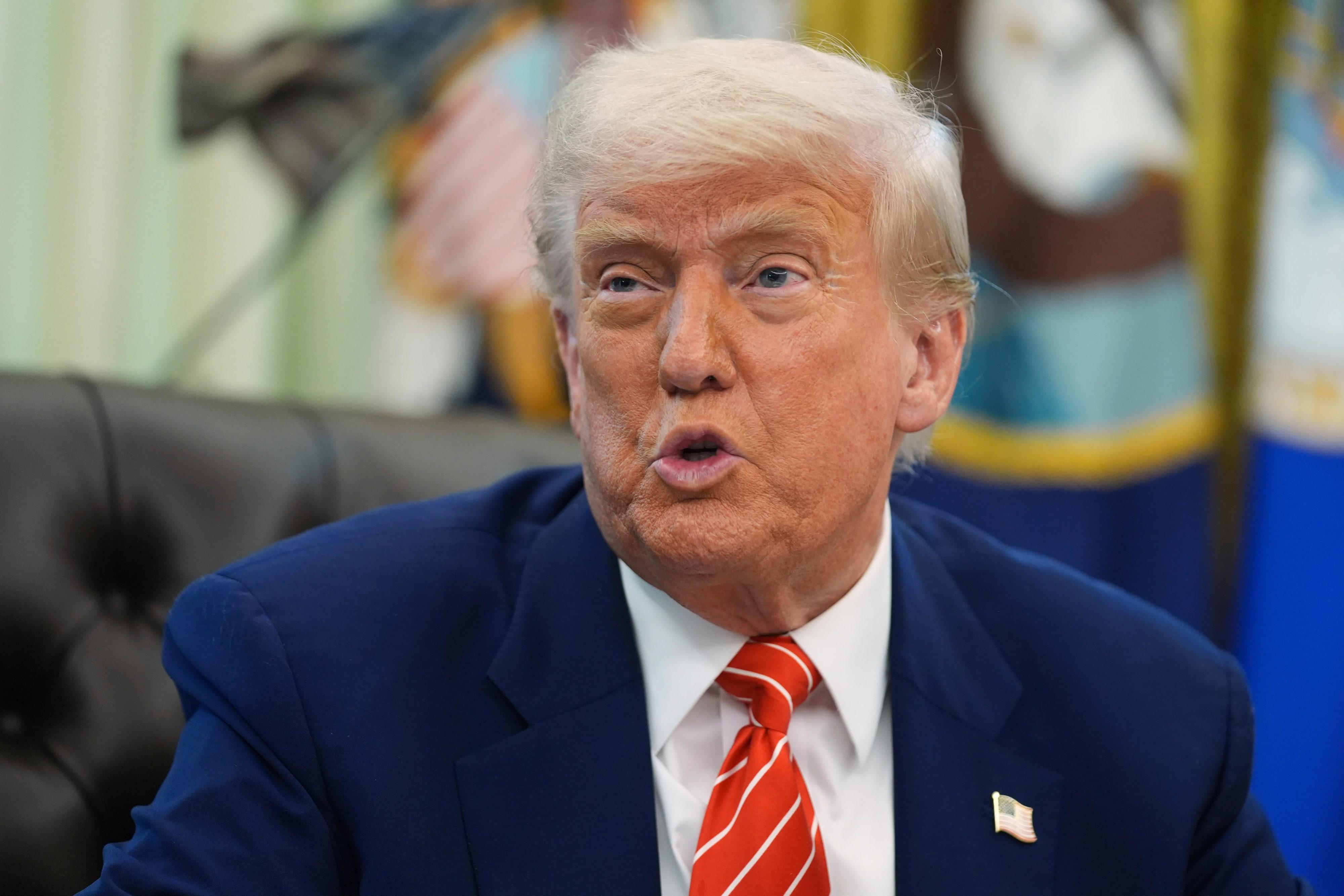 President Donald Trump speaks during a news conference in the Oval Office of the White House, May 30, 2025, in Washington. (AP Photo/Evan Vucci)