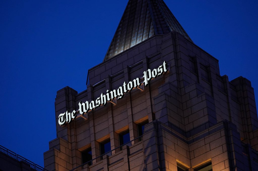 One Franklin Square, home of the Washington Post newspaper in downtown Washington, Wednesday, Feb. 4, 2026. (AP Photo/Pablo Martinez Monsivais)